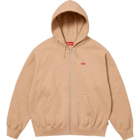 Supreme Small Box Zip Up Hooded Sweatshirt Khaki