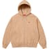 Supreme Small Box Zip Up Hooded Sweatshirt - Khaki (front)