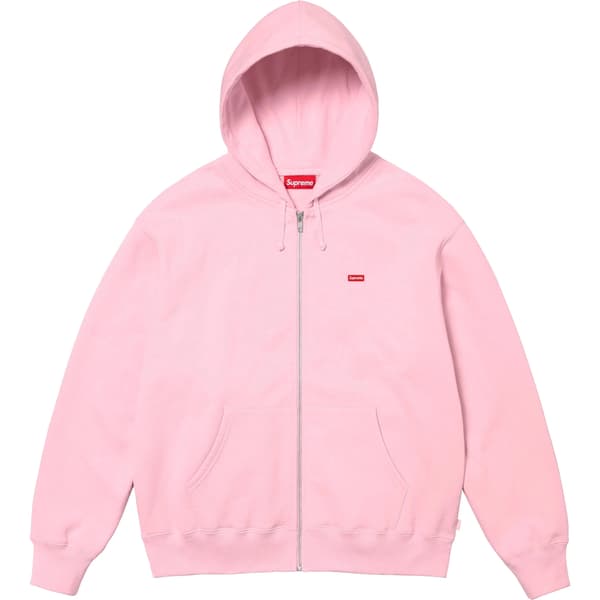 Supreme Small Box Zip Up Hooded Sweatshirt - Light Pink (front)