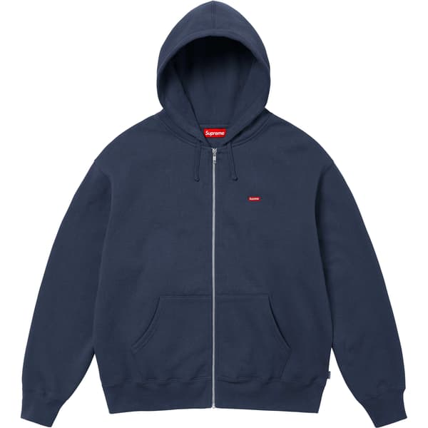 Supreme Small Box Zip Up Hooded Sweatshirt - Navy (front)