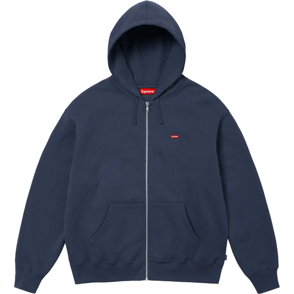 Supreme Small Box Zip Up Hooded Sweatshirt - Navy (front)