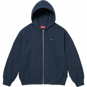 Supreme Small Box Zip Up Hooded Sweatshirt Navy