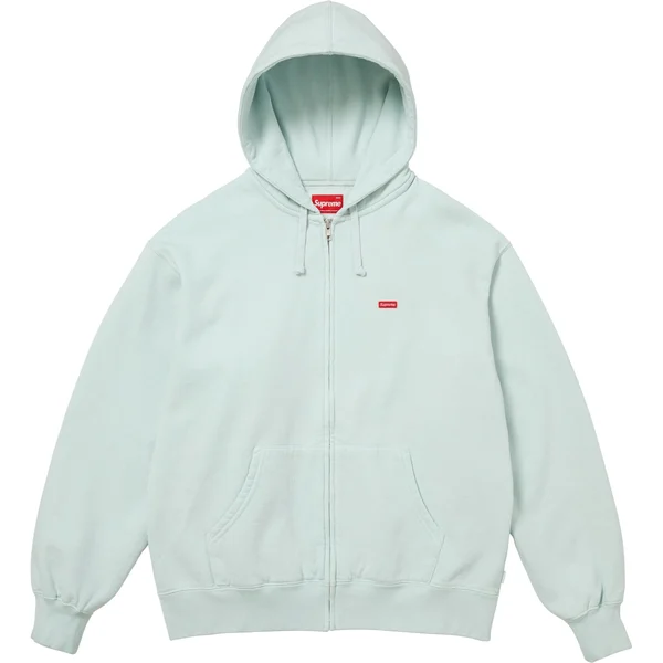 Supreme Small Box Zip Up Hooded Sweatshirt - Pale Blue (front)