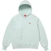 Supreme Small Box Zip Up Hooded Sweatshirt - Pale Blue (front)