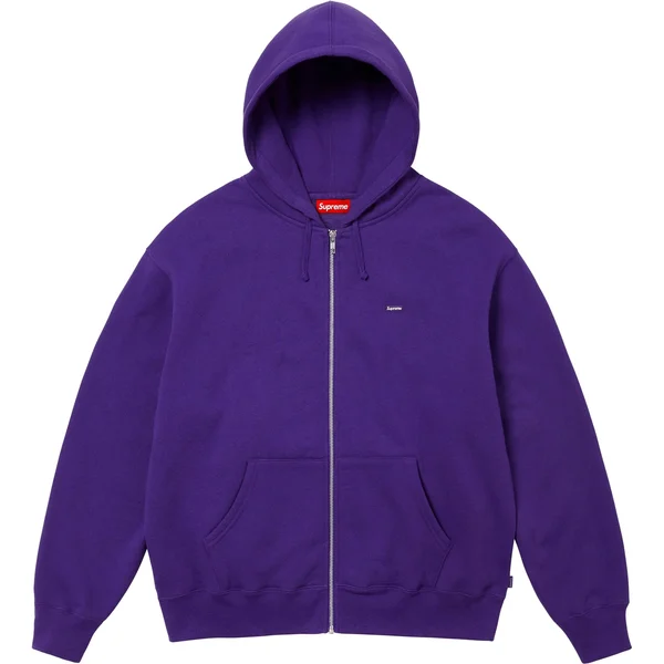 Supreme Small Box Zip Up Hooded Sweatshirt - Purple (front)