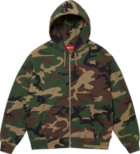 Supreme Small Box Zip Up Hooded Sweatshirt Woodland Camo