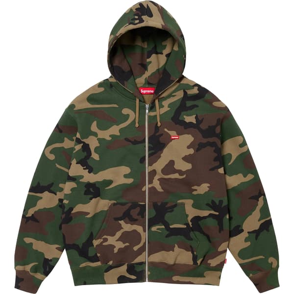 Supreme Small Box Zip Up Hooded Sweatshirt - Woodland Camo (front)