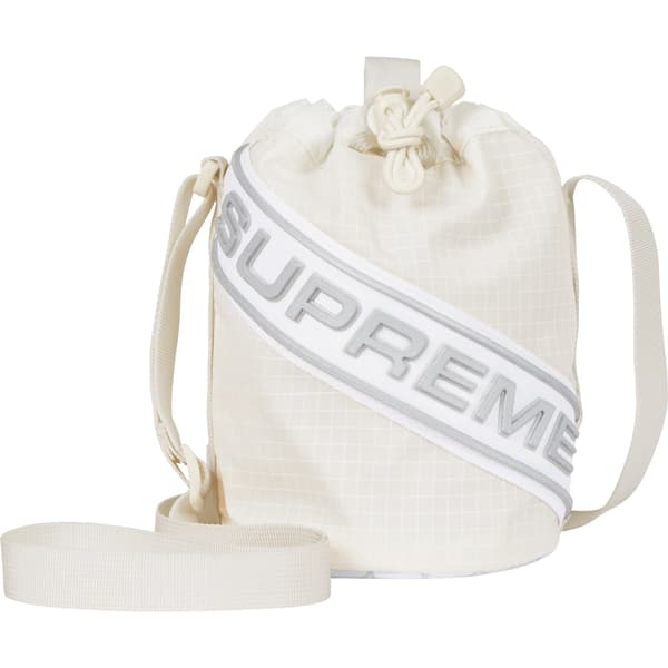 Supreme Small Cinch Pouch - White (front)