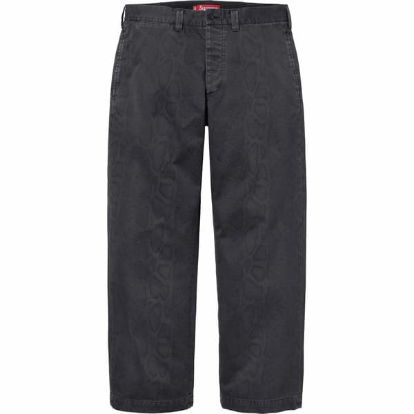 Supreme Snake Print Chino Pant - Charcoal (front)