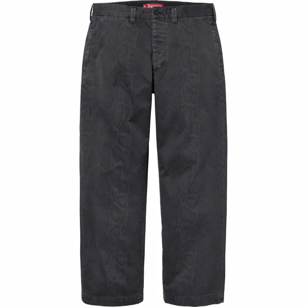 Supreme Snake Print Chino Pant - Charcoal (front)