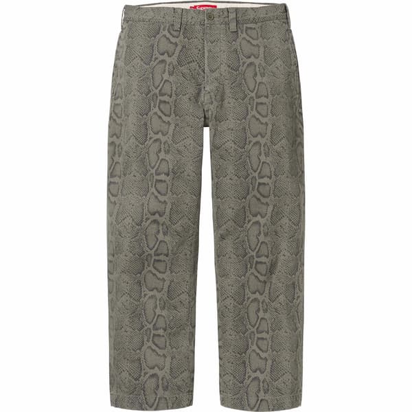 Supreme Snake Print Chino Pant - Olive (front)