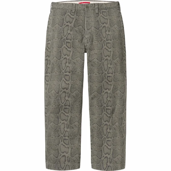 Supreme Snake Print Chino Pant - Olive (front)