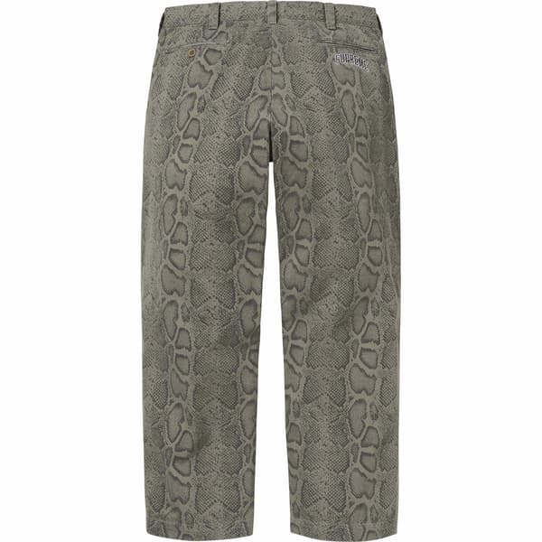 Supreme Snake Print Chino Pant - Olive (front)