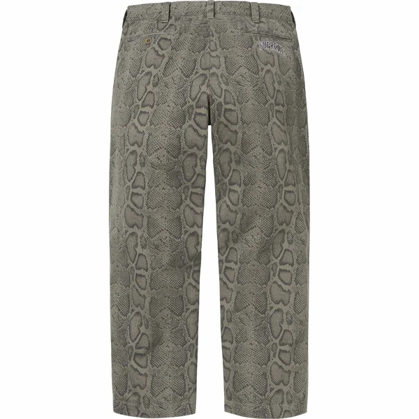 Supreme Snake Print Chino Pant - Olive (front)