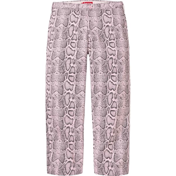 Supreme Snake Print Chino Pant - Pale Pink (front)