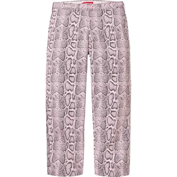Supreme Snake Print Chino Pant - Pale Pink (front)