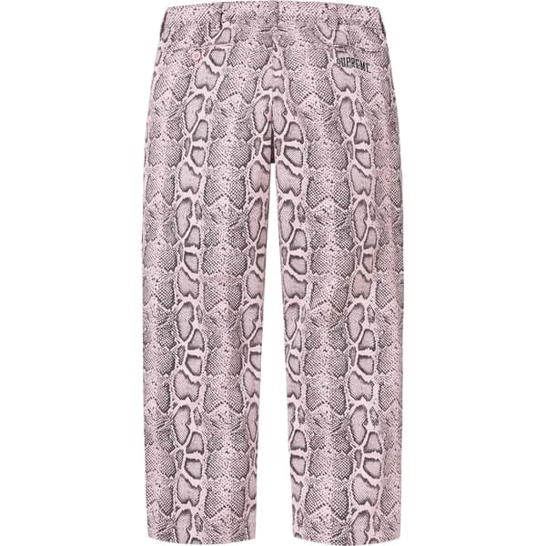 Supreme Snake Print Chino Pant - Pale Pink (front)
