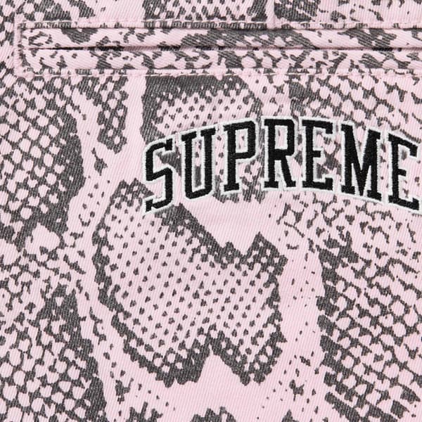 Supreme Snake Print Chino Pant - Pale Pink (front)