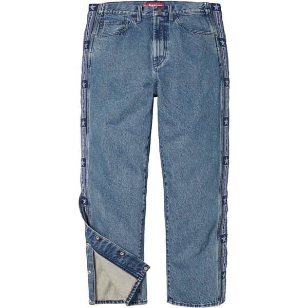 Supreme Snap-Off Baggy Jean - Washed Blue (front)
