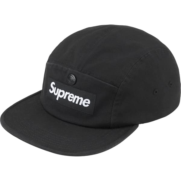Supreme Snap Pocket Camp Cap - Black (front)
