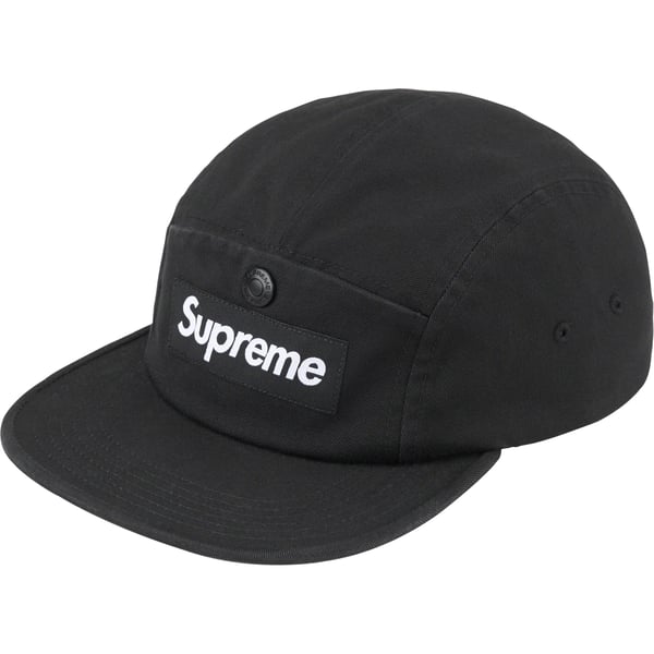 Supreme Snap Pocket Camp Cap - Black (front)
