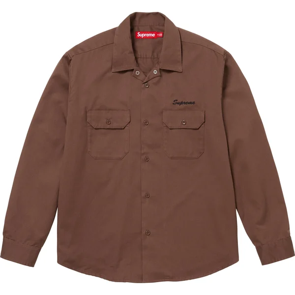 Supreme Snow White Work Shirt - Brown (front)