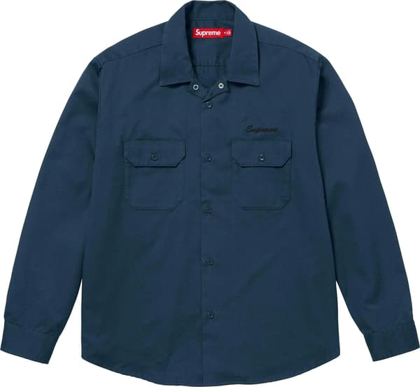 Supreme Snow White Work Shirt - Light Navy (front)