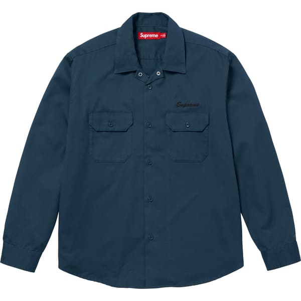 Supreme Snow White Work Shirt - Light Navy (front)