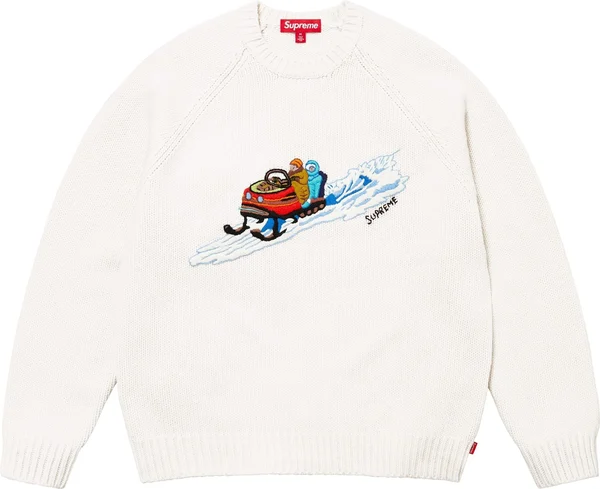 Supreme Snowmobile Sweater - White (front)