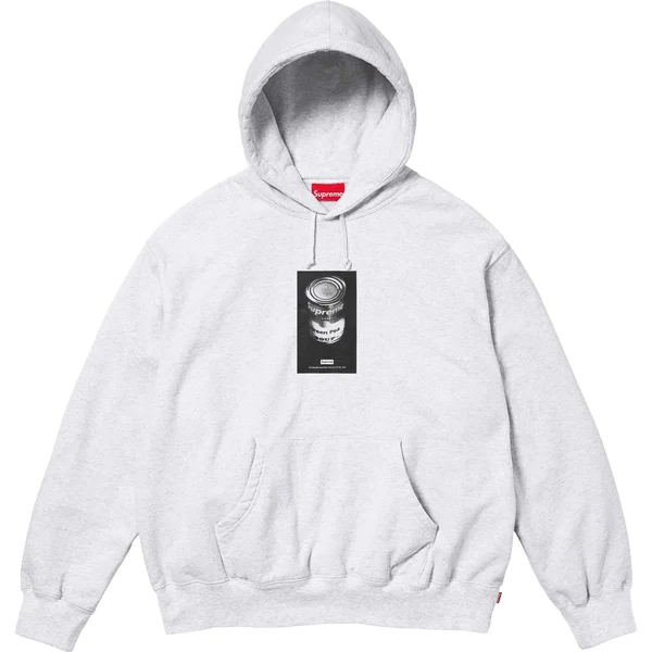 Supreme Soup Can Hooded Sweatshirt - Ash Grey (front)