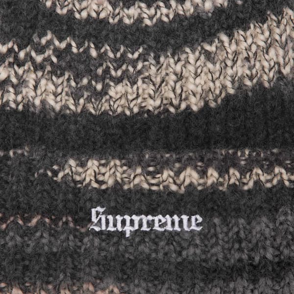 Supreme Space Dye Stripe Beanie - Black (front)