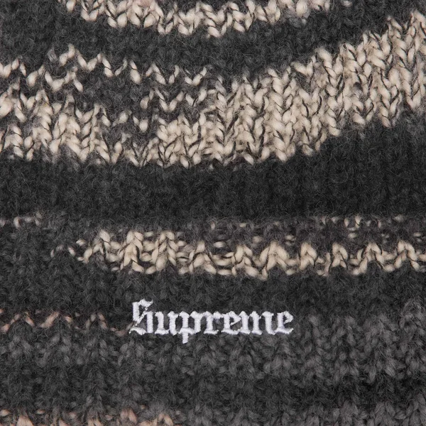 Supreme Space Dye Stripe Beanie - Black (front)