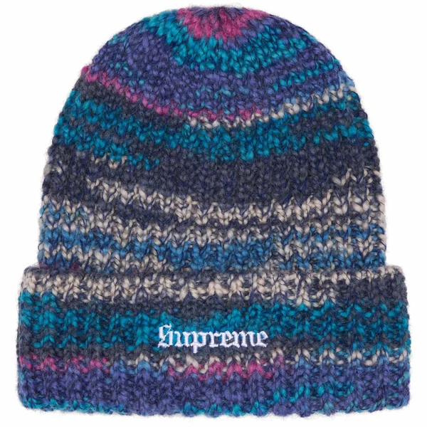 Supreme Space Dye Stripe Beanie - Blue (front)