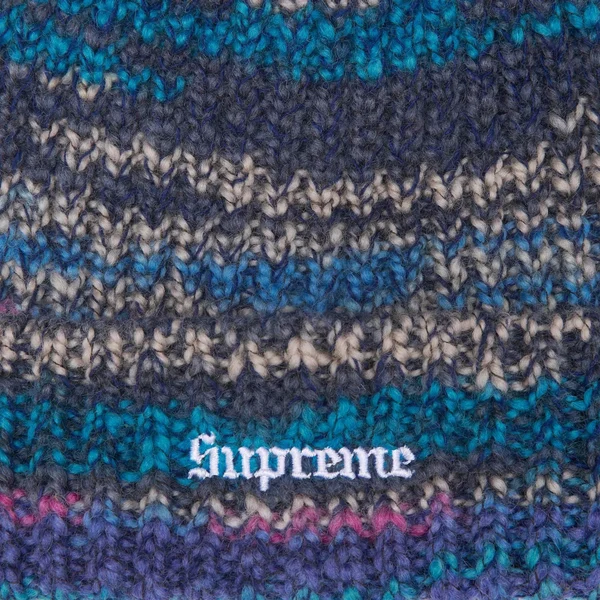 Supreme Space Dye Stripe Beanie - Blue (front)