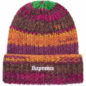 Supreme Space Dye Stripe Beanie Brown