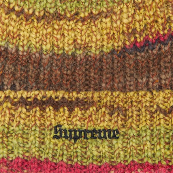 Supreme Space Dye Stripe Beanie - Yellow (front)