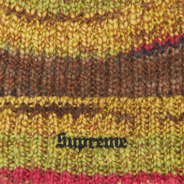 Supreme Space Dye Stripe Beanie - Yellow (front)