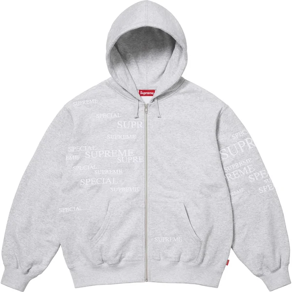 Supreme Special Zip Up Hooded Sweatshirt - Ash Grey (front)