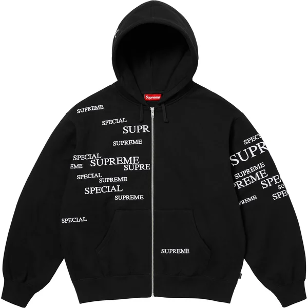 Supreme Special Zip Up Hooded Sweatshirt - Black (front)