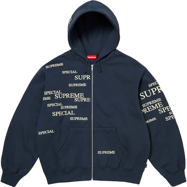 Supreme Special Zip Up Hooded Sweatshirt - Navy (front)