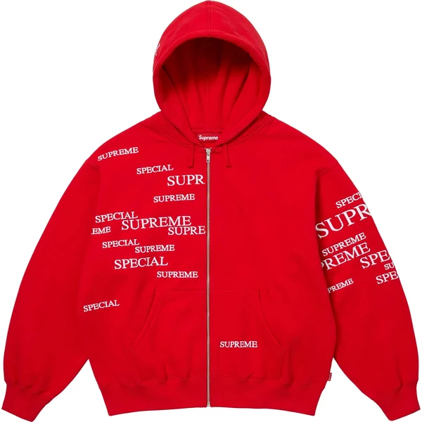 Supreme Special Zip Up Hooded Sweatshirt - Red (front)