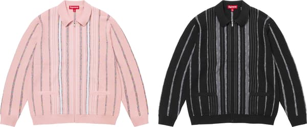 Supreme Speckle Stripe Zip Up Cardigan - Product Image