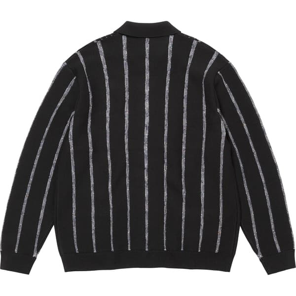 Supreme Speckle Stripe Zip Up Cardigan - Black (front)