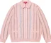 Supreme Speckle Stripe Zip Up Cardigan - Pink (front)