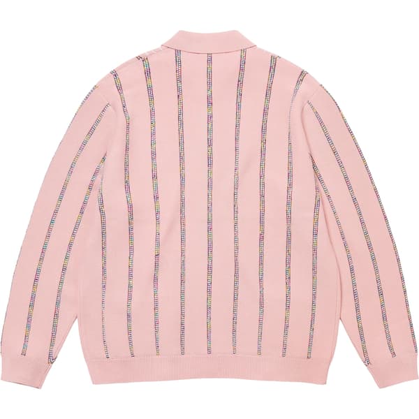 Supreme Speckle Stripe Zip Up Cardigan - Pink (front)