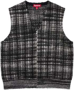 Supreme Speckled Zip Up Sweater Vest Black