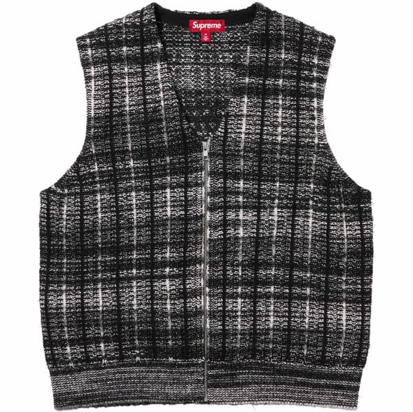 Supreme Speckled Zip Up Sweater Vest - Black (front)