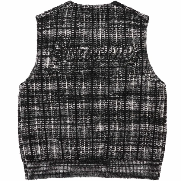 Supreme Speckled Zip Up Sweater Vest - Black (front)