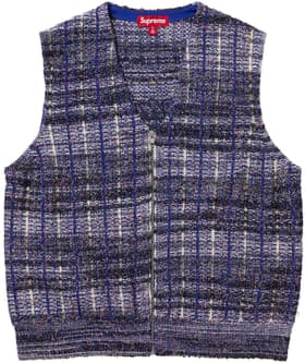 Supreme Speckled Zip Up Sweater Vest Blue