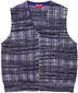 Supreme Speckled Zip Up Sweater Vest - Blue (front)